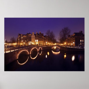Affiche City scenic in Amsterdam Netherlands