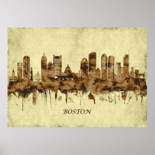 Affiche Cityscape de Boston Massachusetts