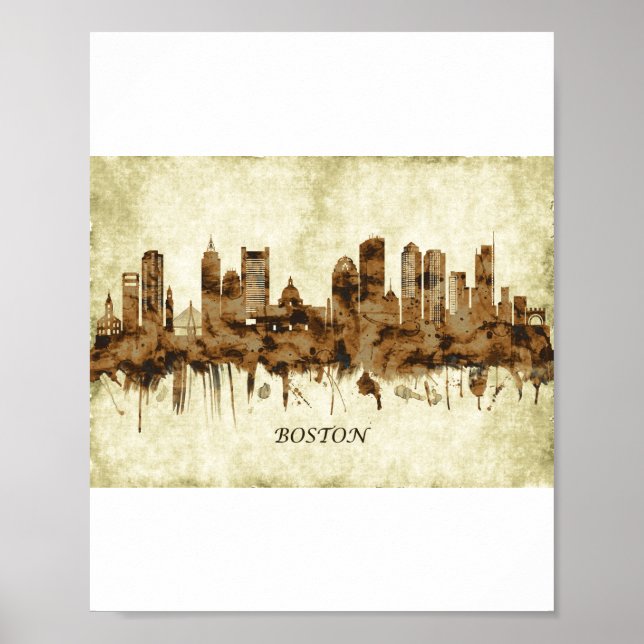 Affiche Cityscape de Boston Massachusetts (Devant)