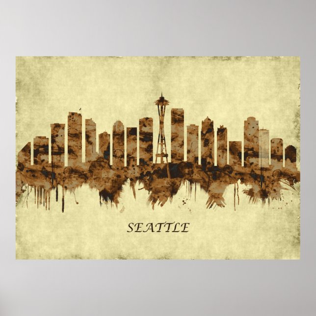 Affiche Cityscape de Seattle (Devant)