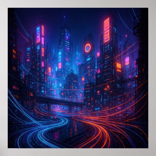 Affiche Cityscape Fibre Optique (Devant)