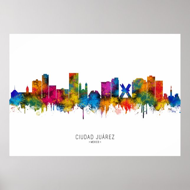 Affiche Ciudad Juárez Mexico Skyline (Devant)