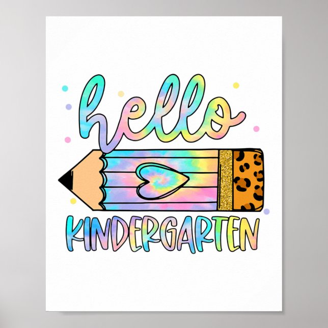 Affiche Ck À L'École Hello Kindergarten Leopard Tie Dye Pe (Devant)