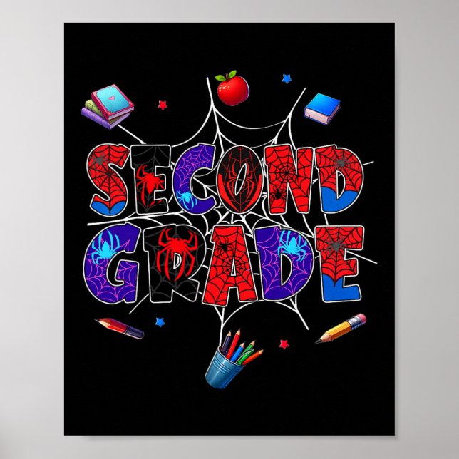 Affiche Ck To School 2nd Grade Boys Gamer First Day Second (Devant)