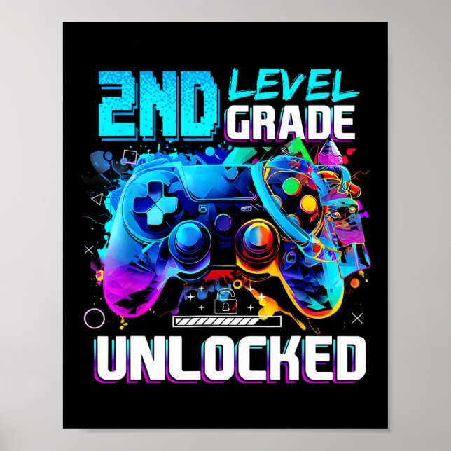 Affiche Ck To School 2nd Grade Level Unlocked Gamer Kids B (Devant)