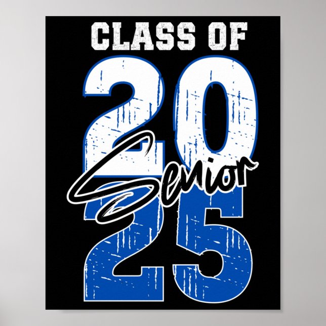 Affiche Cl De 2025 Diplôme Supérieur 2025 Manche Bleu Long (Devant)
