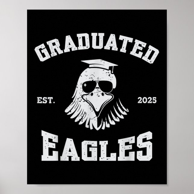 Affiche Cl De 2025 Senior Men Graduated Eagles Mascot Kid (Devant)