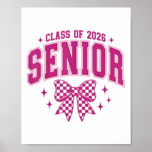 Affiche Cl De 2026 Senior 2026 Coquette Rose Bow Graduatio