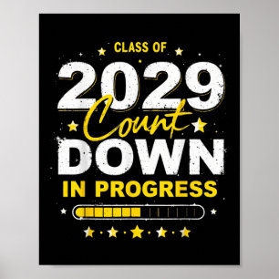 Affiche Cl de 2029 Compte à rebours Diplômé Amusement Prem