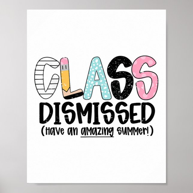 Affiche Cl Jour Dernier De L'École Enseignant Été (Devant)