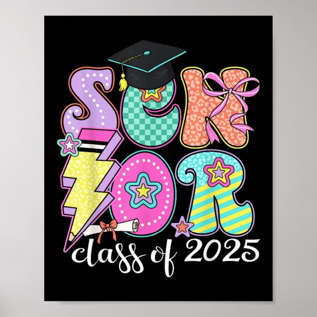 Affiche Cl Of 2025 Coquette Graduation Senior 2025 Retour  (Devant)