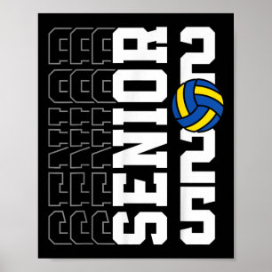 Affiche Cl Of 2025 Graduation Senior Volleyball Joueur Gar