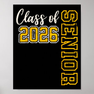 Affiche Cl Of 2026 Senior 26 Lycée Graduation Noir