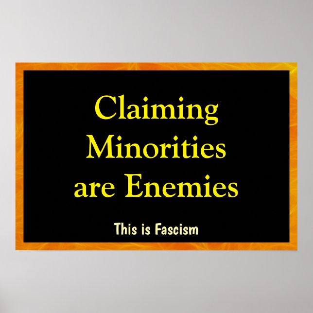 Affiche Claiming Minorities are Enemies (Devant)