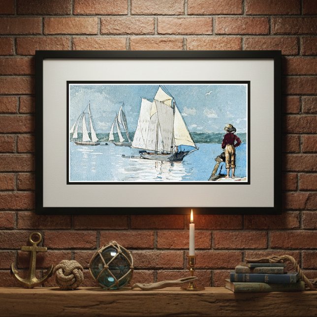 Affiche Clair Port de voile Winslow Homer (Créateur téléchargé)