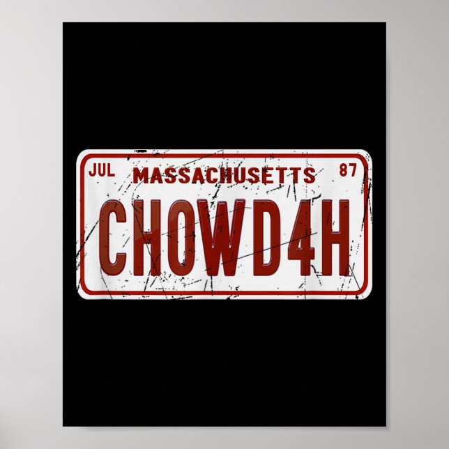 Affiche Clam Chowder Boston Accent Chowdah Funny  (Devant)
