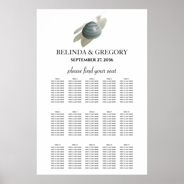Affiche Clam Watercolor - Mariage de strate (Devant)
