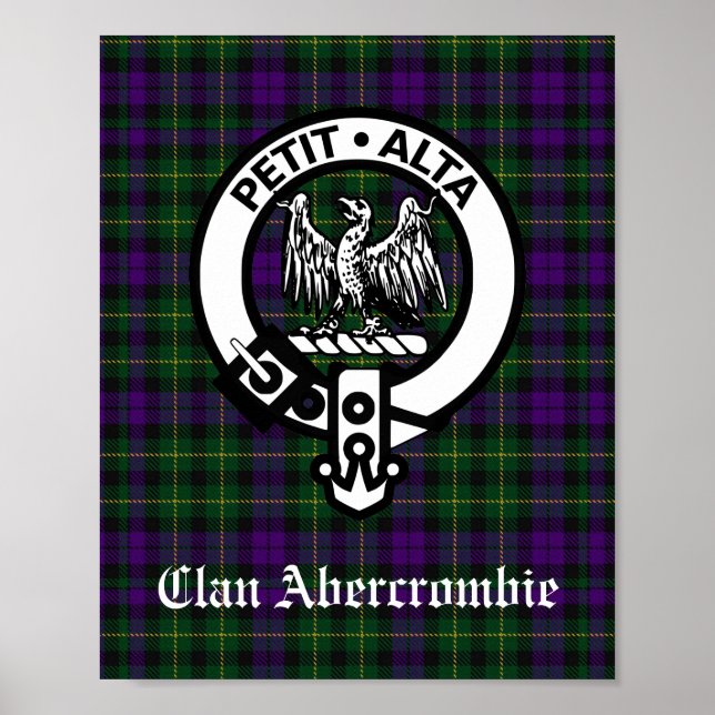 Affiche Clan Abercrombie Crest Badge & Tartan (Devant)
