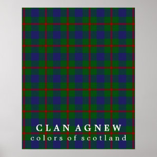 Affiche Clan Agnew couleurs écossais Tartan