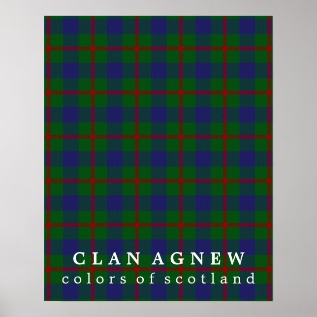 Affiche Clan Agnew couleurs écossais Tartan (Devant)