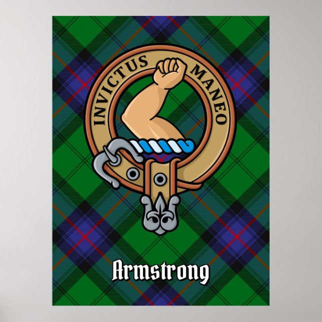 Affiche Clan Armstrong Crest sur Tartan (Devant)