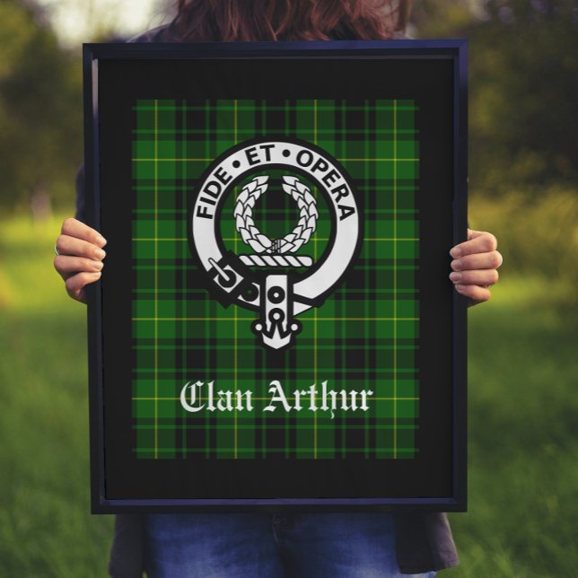 Affiche Clan Arthur Crest Badge & Tartan (Créateur téléchargé)