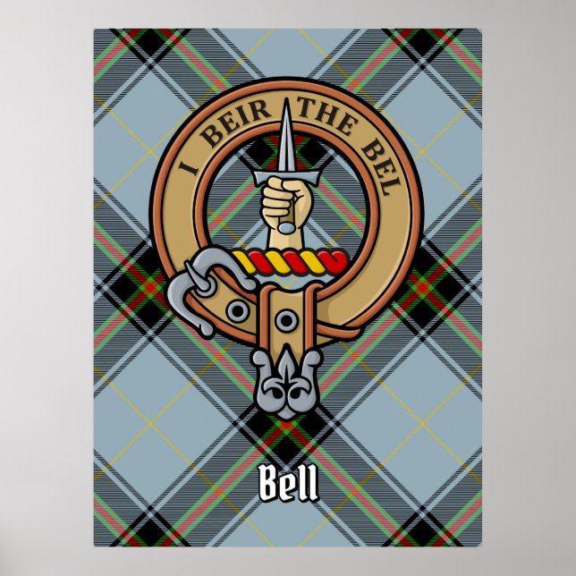 Affiche Clan Bell Crest sur Tartan (Devant)