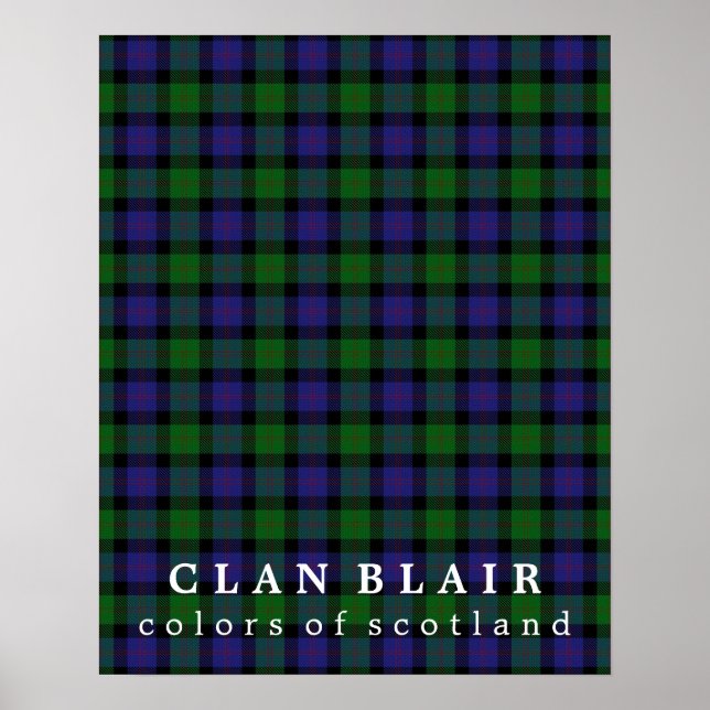 Affiche Clan Blair Couleurs écossaises Tartan (Devant)