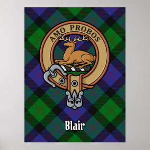 Affiche Clan Blair Crest sur Tartan