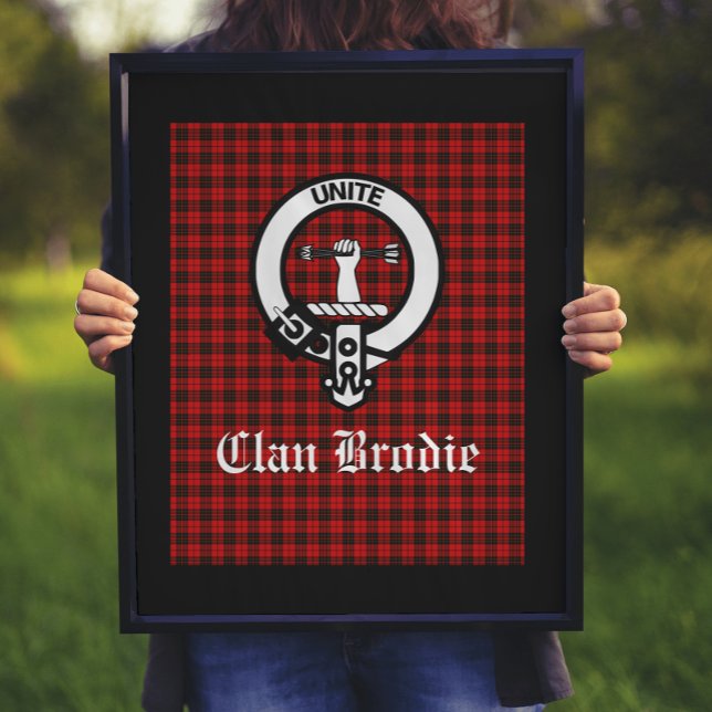 Affiche Clan Brodie Crest Badge et Tartan (Créateur téléchargé)
