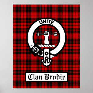 Affiche Clan Brodie Crest Badge & Tartan
