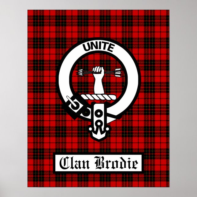 Affiche Clan Brodie Crest Badge & Tartan (Devant)