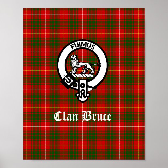 Affiche Clan Bruce Crest Badge & Tartan (Devant)