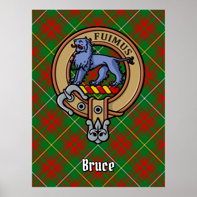Affiche Clan Bruce Crest sur la chasse Tartan (Devant)