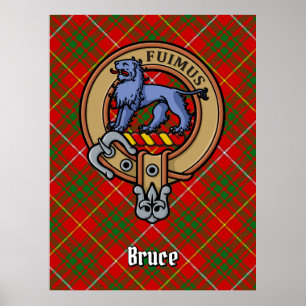 Affiche Clan Bruce Crest sur Tartan