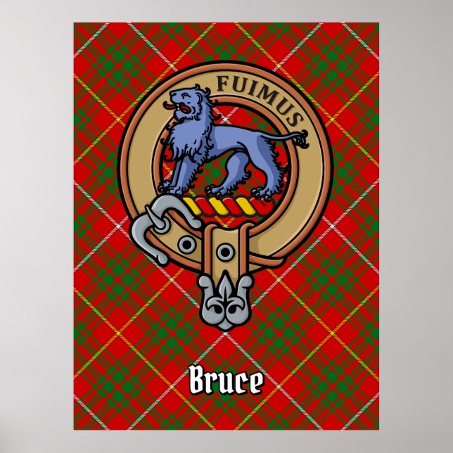 Affiche Clan Bruce Crest sur Tartan (Devant)