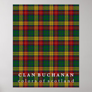Affiche Clan Buchanan couleurs écossais Tartan
