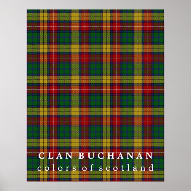 Affiche Clan Buchanan couleurs écossais Tartan (Devant)
