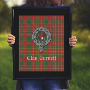 Affiche Clan Burnett Crest Badge & Tartan