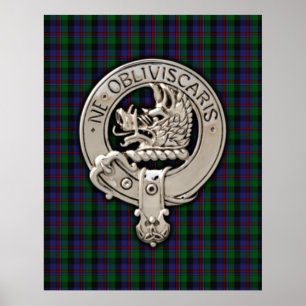 Affiche Clan Campbell Crest & Cawdor Tartan