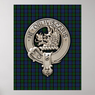 Affiche Clan Campbell Crest et Breadalbane Tartan