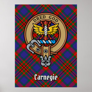 Affiche Clan Carnegie Crest sur Tartan