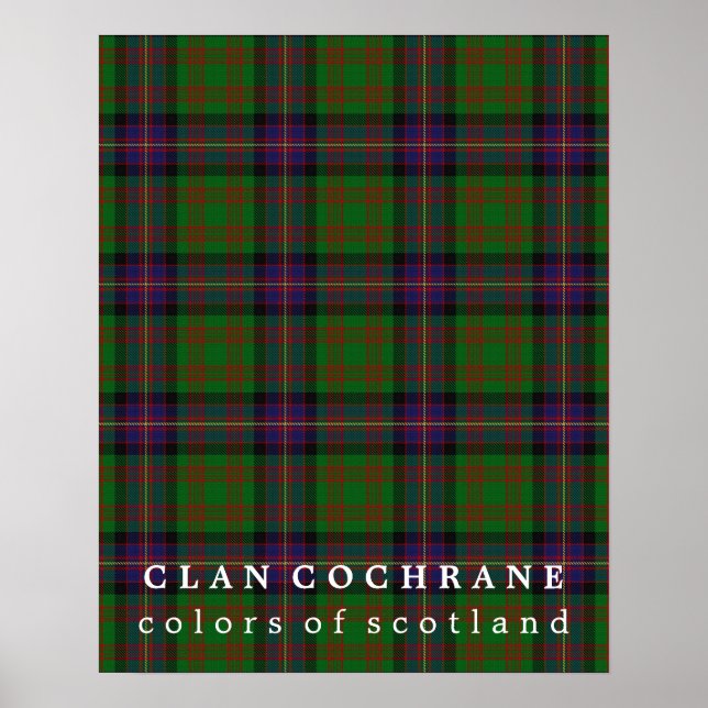 Affiche Clan Cochrane Couleurs écossaises Tartan (Devant)