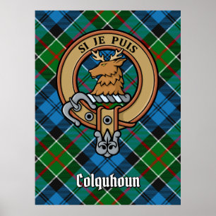 Affiche Clan Colquhoun Crest sur Tartan