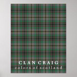 Affiche Clan Craig couleurs écossais Tartan