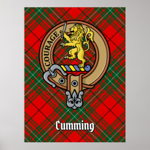 Affiche Clan Cumming Crest sur Tartan