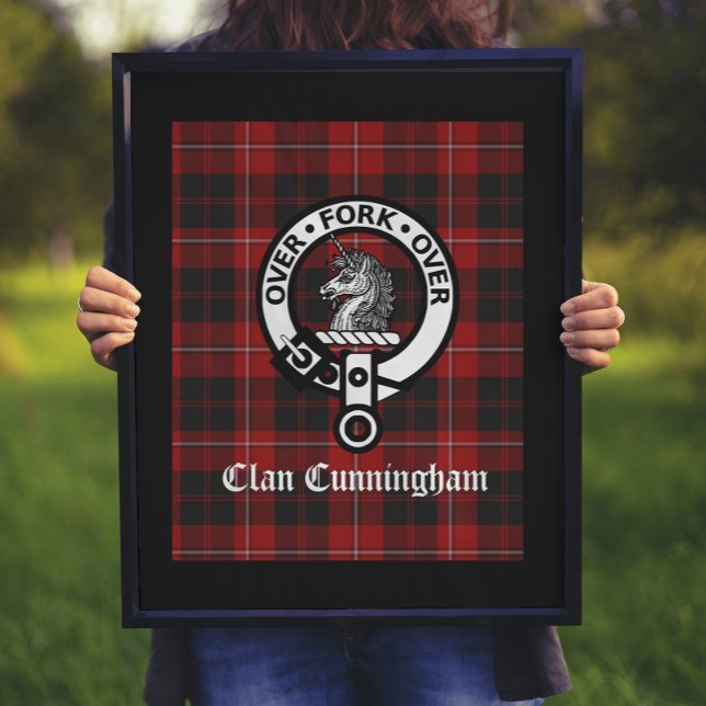 Affiche Clan Cunningham Badge & Tartan (Créateur téléchargé)