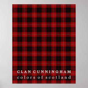 Affiche Clan Cunningham Couleurs du Tartan écossais