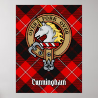 Clan Cunningham Crest sur Tartan