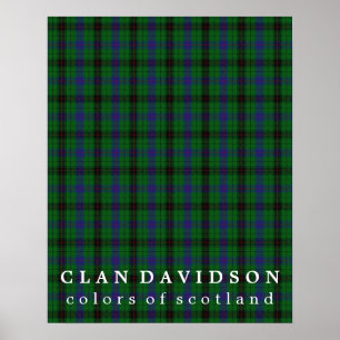 Affiche Clan Davidson Couleurs écossaise Tartan